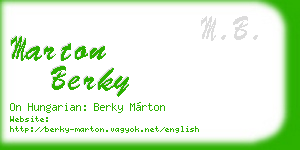marton berky business card