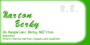 marton berky business card